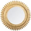 Espelho de parede dourado com folhas