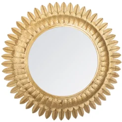 Espelho de parede dourado com folhas