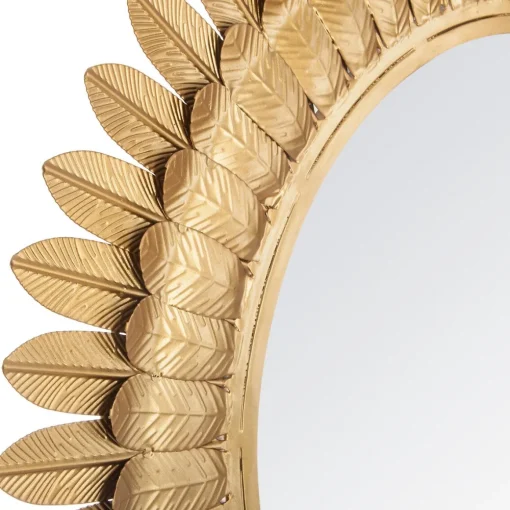 Espelho de parede dourado com folhas