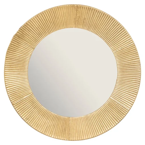 Espelho de parede em metal dourado milda 90cm