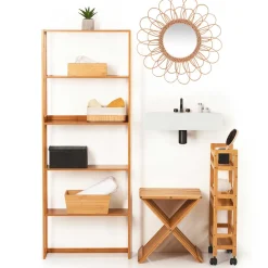 Espelho de parede flor rattan 56cm