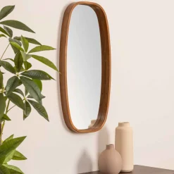 Espelho de parede JASNA castanho 80cm