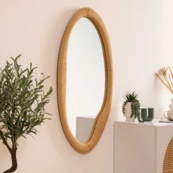 Espelho de parede laia bege 114cm