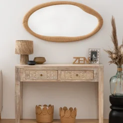 Espelho de parede laia bege 114cm