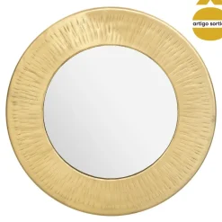 Espelho de parede ROMY dourado em metal martelado 18cm