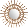 Espelho de parede sol bege rattan 30cm