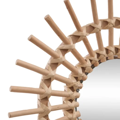 Espelho de parede sol bege rattan 30cm