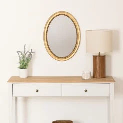 Espelho de parede VICTORIA dourado em mdf 53cm