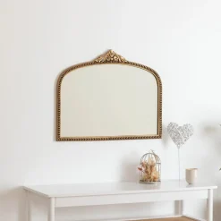 Espelho de parede VICTORIA dourado em mdf 56x71cm