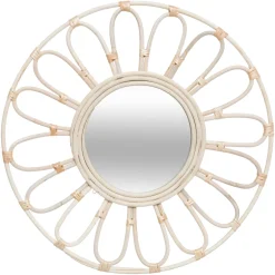 Espelho decorativo de parede amarelo flôr
