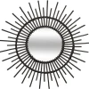 Espelho decorativo preto redondo rattan