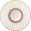 Espelho decorativo ROSÁCEA em rattan bege