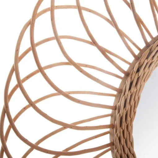 Espelho decorativo ROSÁCEA em rattan bege