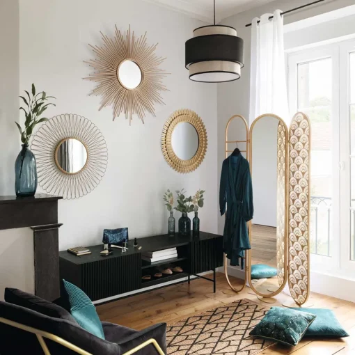 Espelho decorativo sol dourado 99cm