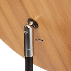 Espelho redondo led com suporte em bambu