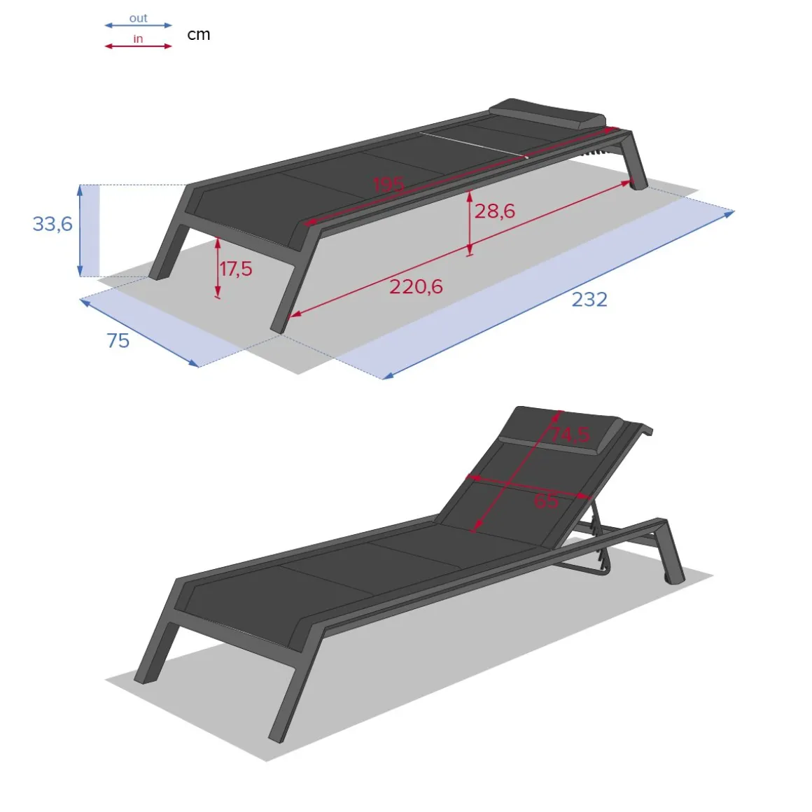Espreguiçadeira ALLURE branco e glacier