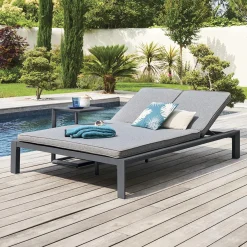 Espreguiçadeira dupla ÉVASION graphite e antracite