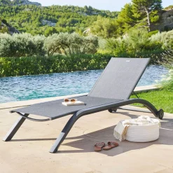 Espreguiçadeira JIMANI cinza antracite e graphite