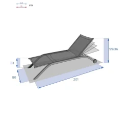 Espreguiçadeira MILENIO azul canard e graphite