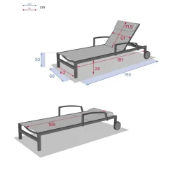 Espreguiçadeira OCALA noisette e tonka