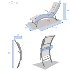 Espreguiçadeira SAMBA azul canard e graphite