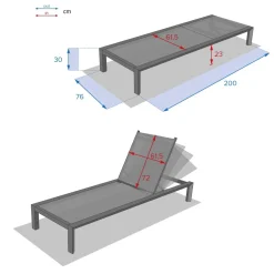 Espreguiçadeira ÉVASION graphite e antracite
