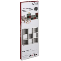 Estante carvalho cinza para 9 caixas MIXMODUL