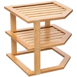 Estante com 2 níveis em bambu