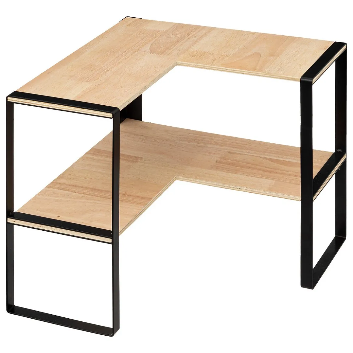 Estante De Canto Com 2 Níveis Em Madeira