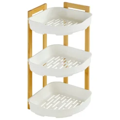 Estante de canto wc NATURÉO com 3 níveis em bambu