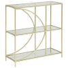 Estante dourada em metal DOLCE RIVIERA com 3 prateleiras