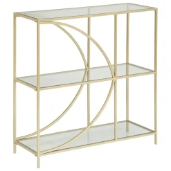 Estante dourada em metal DOLCE RIVIERA com 3 prateleiras