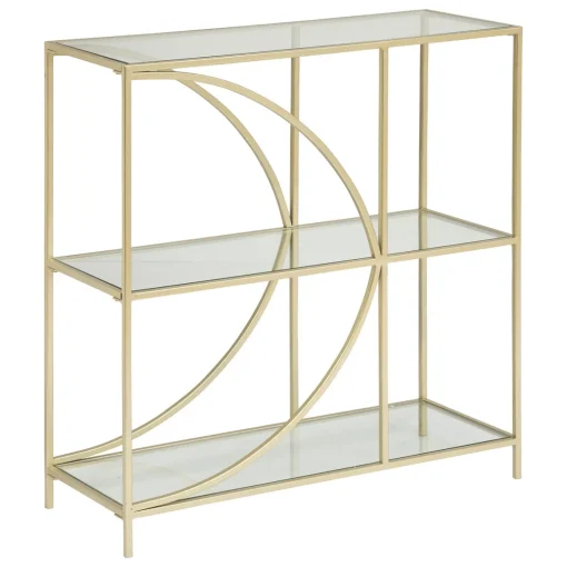Estante dourada em metal DOLCE RIVIERA com 3 prateleiras