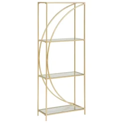 Estante dourada em metal DOLCE RIVIERA com 4 prateleiras