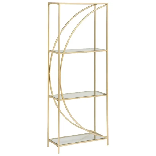 Estante dourada em metal DOLCE RIVIERA com 4 prateleiras