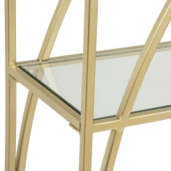 Estante dourada em metal DOLCE RIVIERA com 4 prateleiras