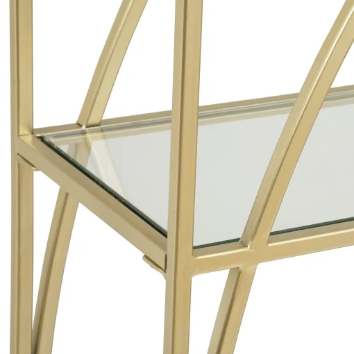 Estante dourada em metal DOLCE RIVIERA com 4 prateleiras