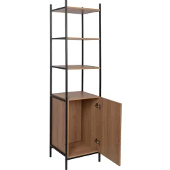 Estante ELEMENTAL castanho com prateleiras e porta 172cm