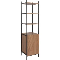 Estante ELEMENTAL castanho com prateleiras e porta 172cm