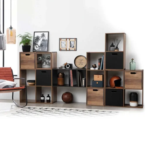 Estante indus castanho escuro para 4 cubos MIXMODUL