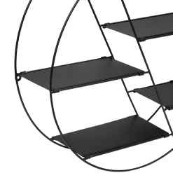 Estante suspensa LARA preta em metal 50x13cm