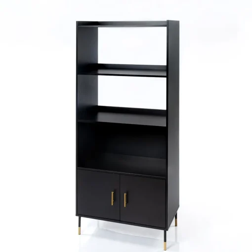 Estante TEDY preta em mdf e metal 170cm