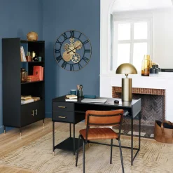 Estante TEDY preta em mdf e metal 170cm