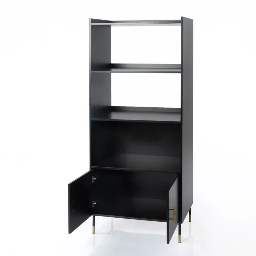 Estante TEDY preta em mdf e metal 170cm