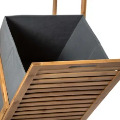 Estante wc bambu com cesto para roupa