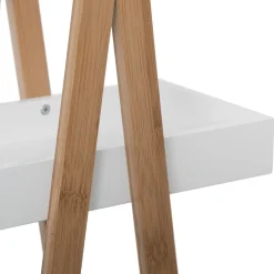 Estante wc branca em bambu com 3 níveis