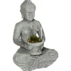 Estatueta decorativa buda cinza em cimento