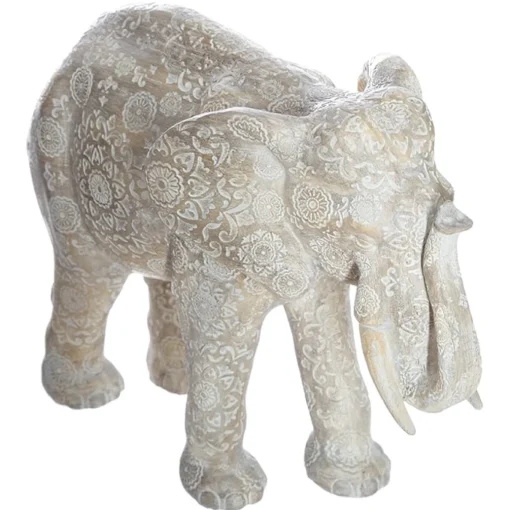 Estatueta decorativa elefante branco