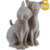 Estatueta gatos em resina