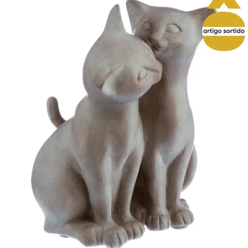 Estatueta gatos em resina